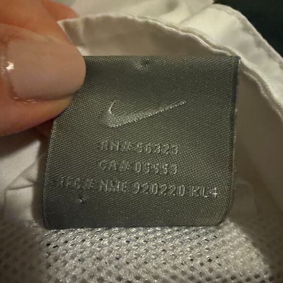 NIKE Womens Size M White & Gray Mesh Lined Windbreaker Full Zip Jacket - Picture 6 of 8